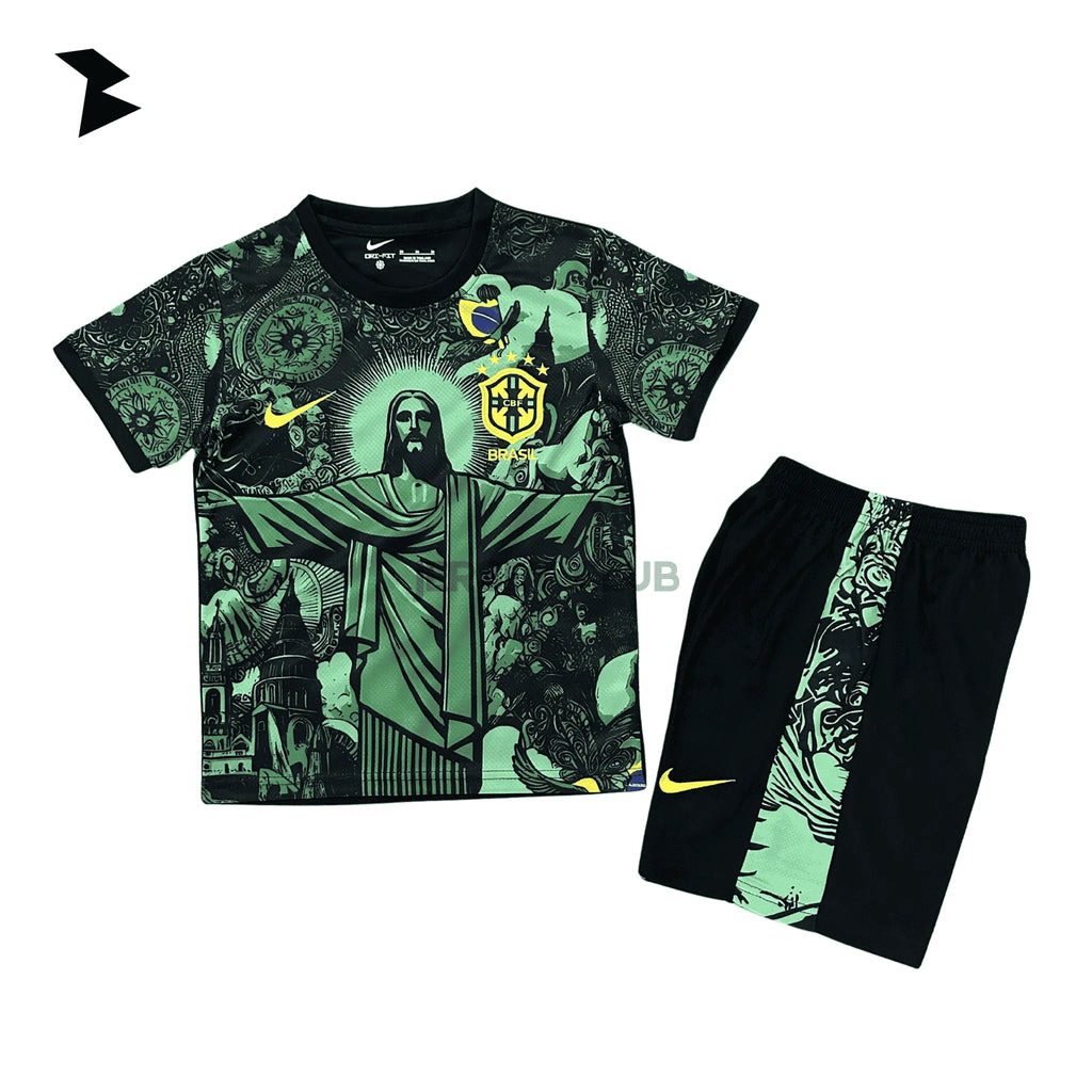 Brasil Edición Especial (Cristo Redentor - Negro/Verde) 2024/25 - Versión Fan Niño
